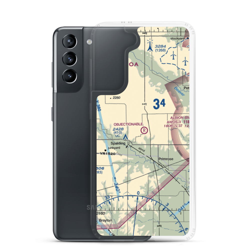 Mc Kay Airport (05NE) VFR Sectional Samsung Case Samsung Galaxy S21 model shown