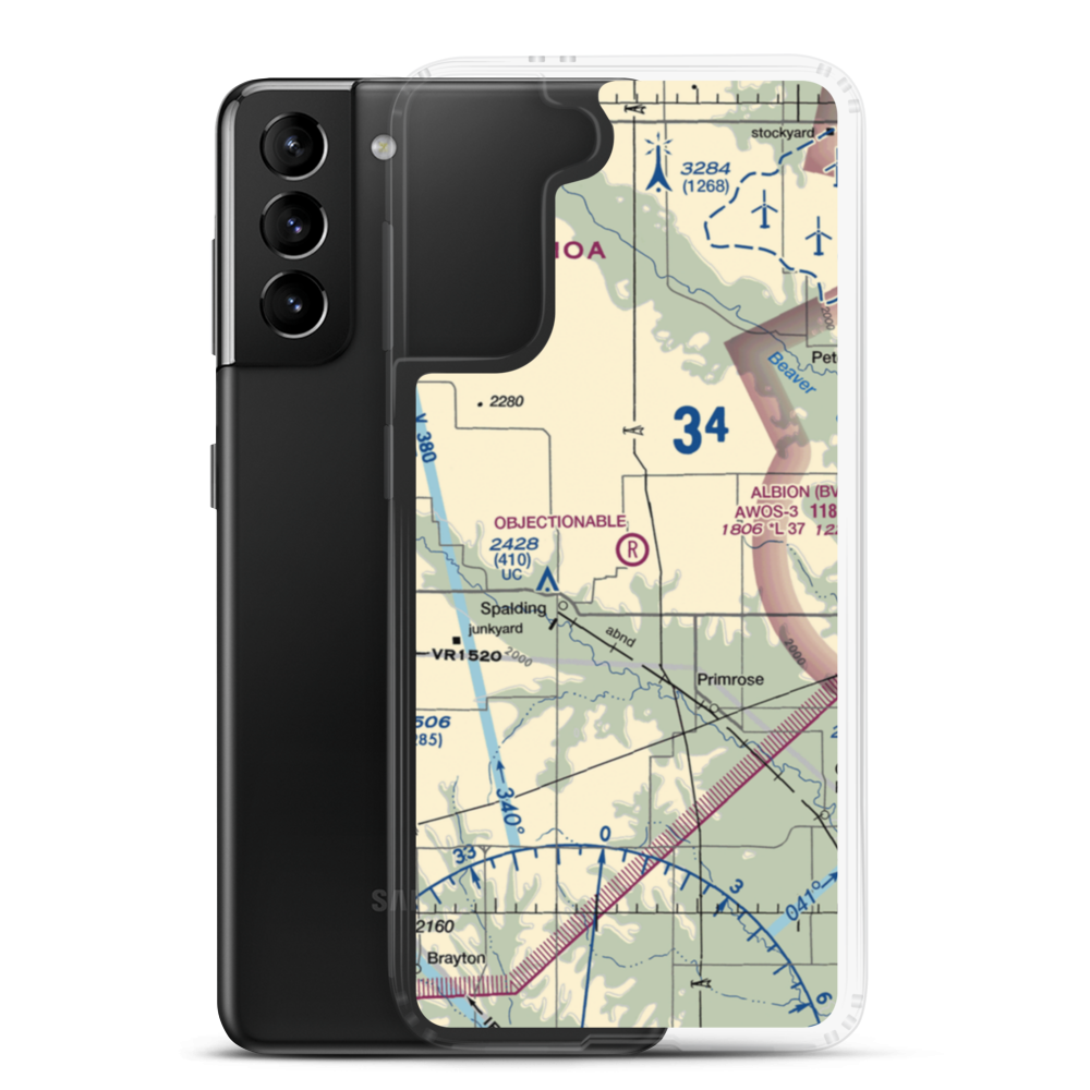 Mc Kay Airport (05NE) VFR Sectional Samsung Case Samsung Galaxy S21 Plus model shown