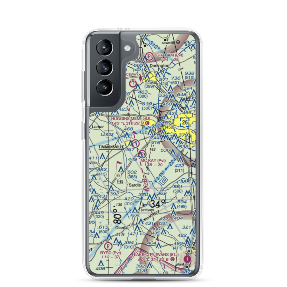 Mc Kay Airport (SC29) VFR Sectional Samsung Case Samsung Galaxy S21 model shown