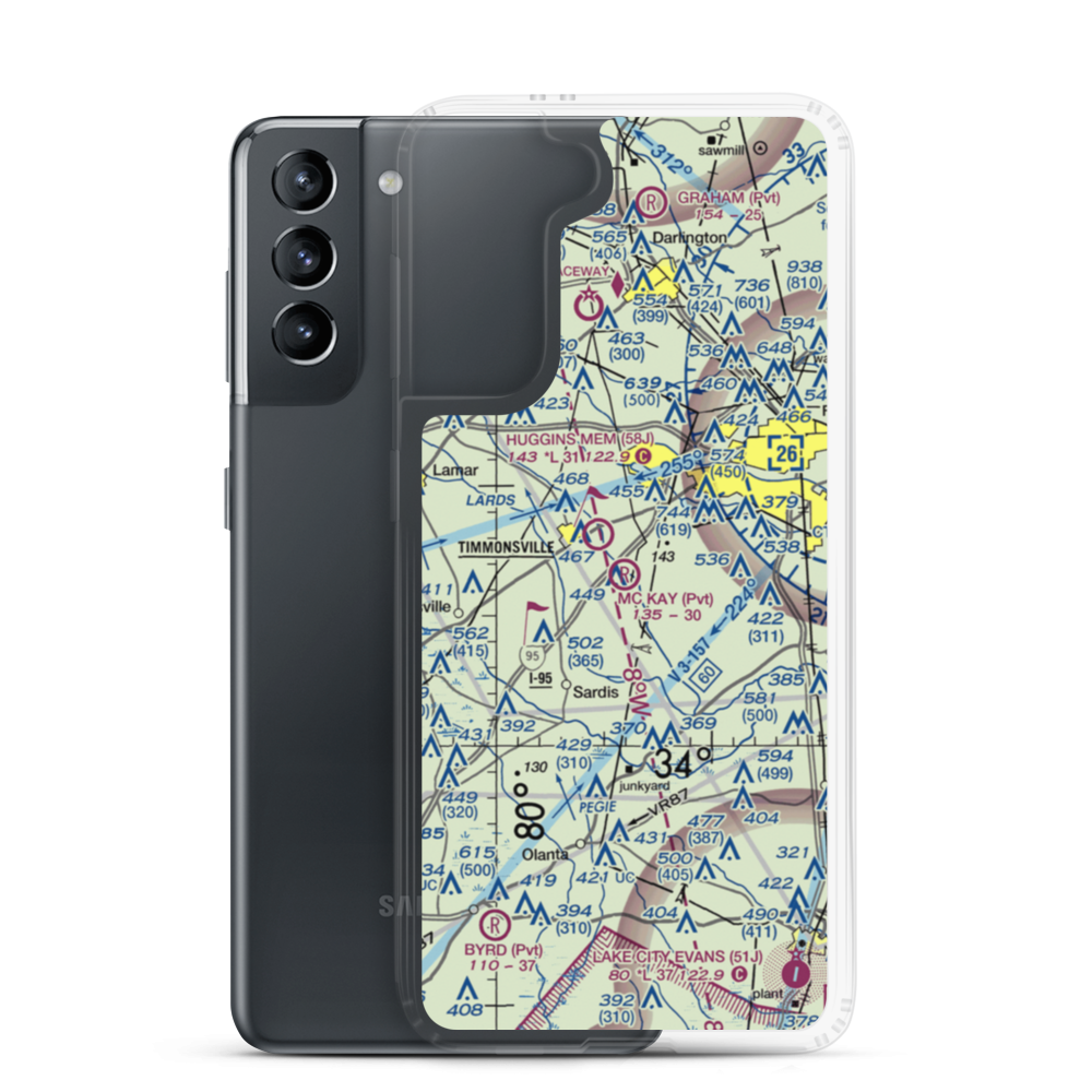 Mc Kay Airport (SC29) VFR Sectional Samsung Case Samsung Galaxy S21 model shown