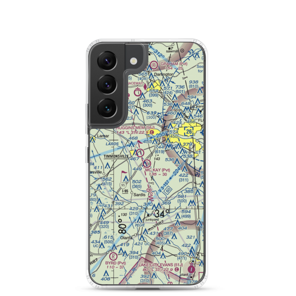 Mc Kay Airport (SC29) VFR Sectional Samsung Case Samsung Galaxy S22 model shown