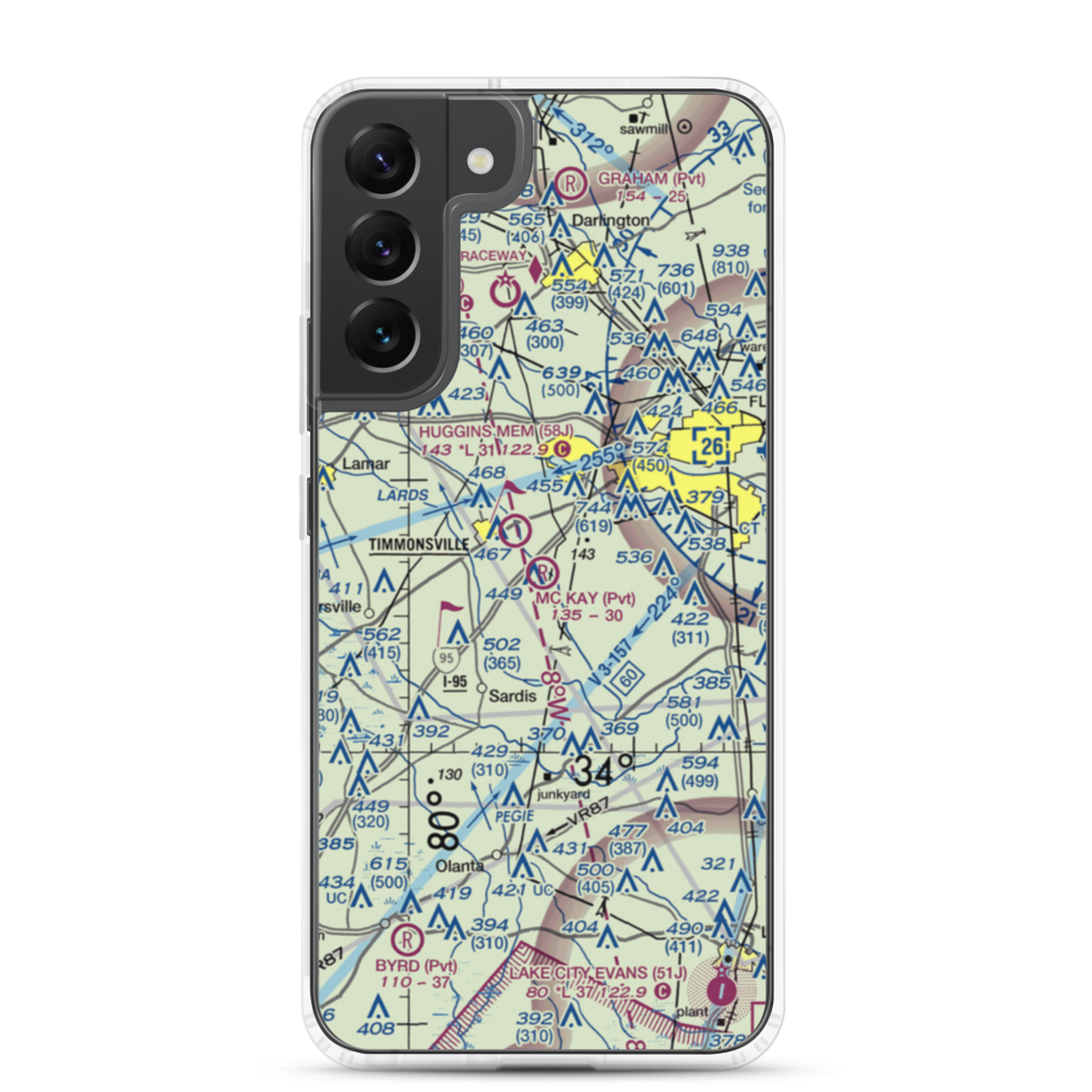 Mc Kay Airport (SC29) VFR Sectional Samsung Case Samsung Galaxy S22 Plus model shown