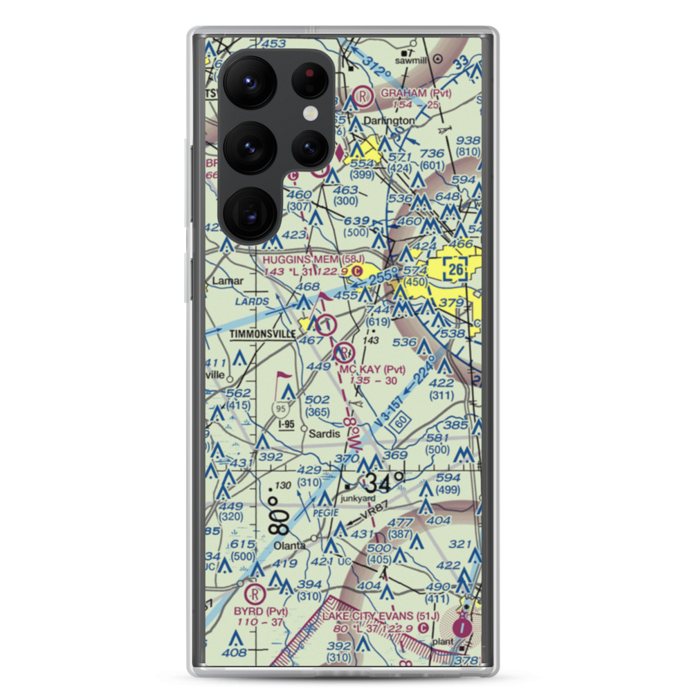 Mc Kay Airport (SC29) VFR Sectional Samsung Case Samsung Galaxy S22 Ultra model shown