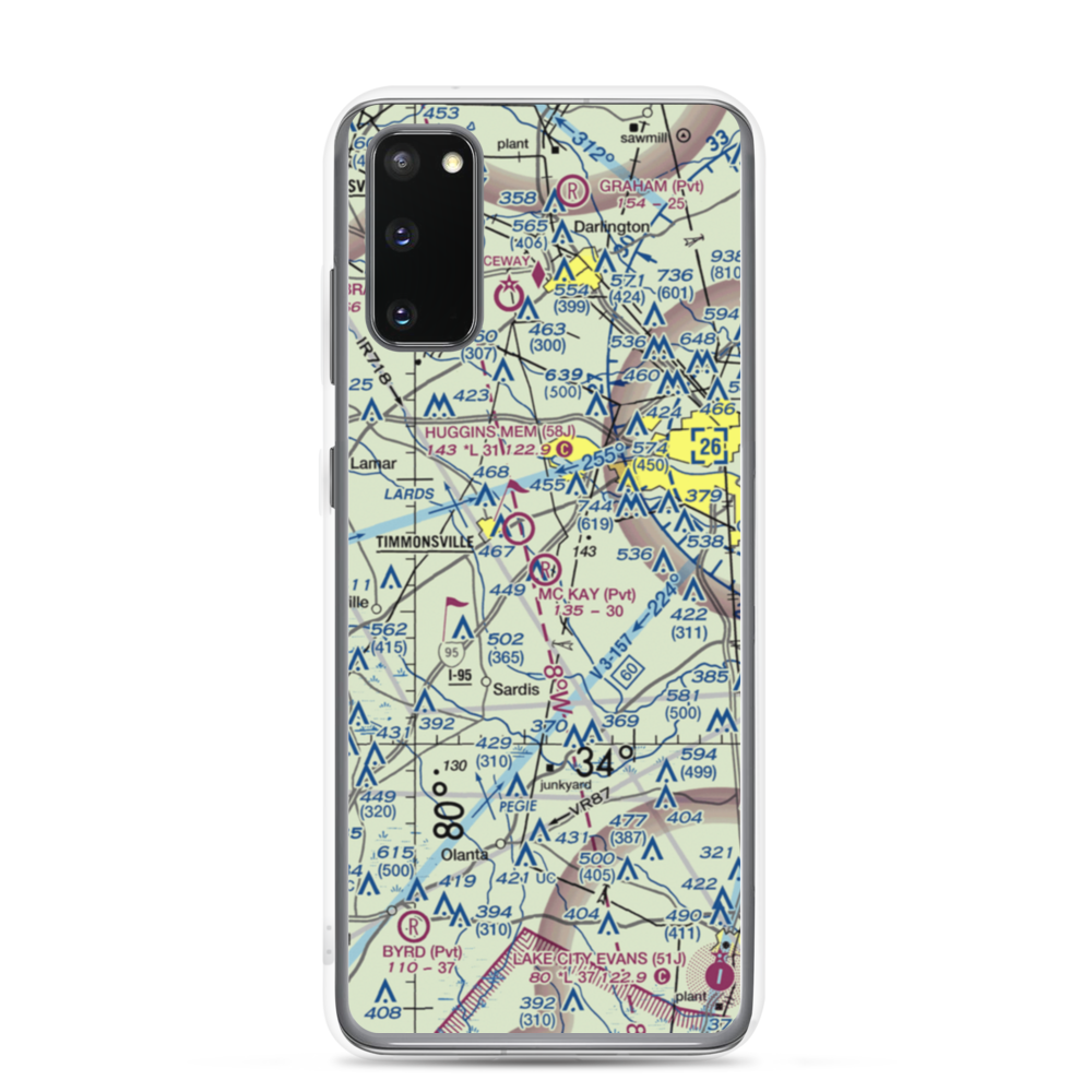 Mc Kay Airport (SC29) VFR Sectional Samsung Case Samsung Galaxy S20 model shown