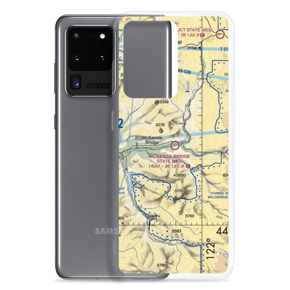 Mc Kenzie Bridge State Airport (00S) VFR Sectional Samsung Case Samsung Galaxy S20 Ultra model shown