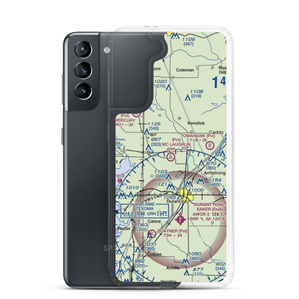 Mc Laughlin Farm Airport (66OK) VFR Sectional Samsung Case Samsung Galaxy S21 model shown