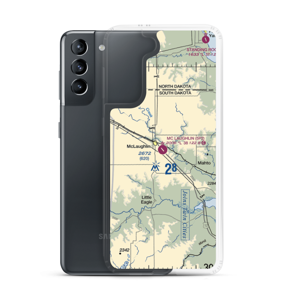 Mc Laughlin Municipal Airport (5P2) VFR Sectional Samsung Case Samsung Galaxy S21 model shown
