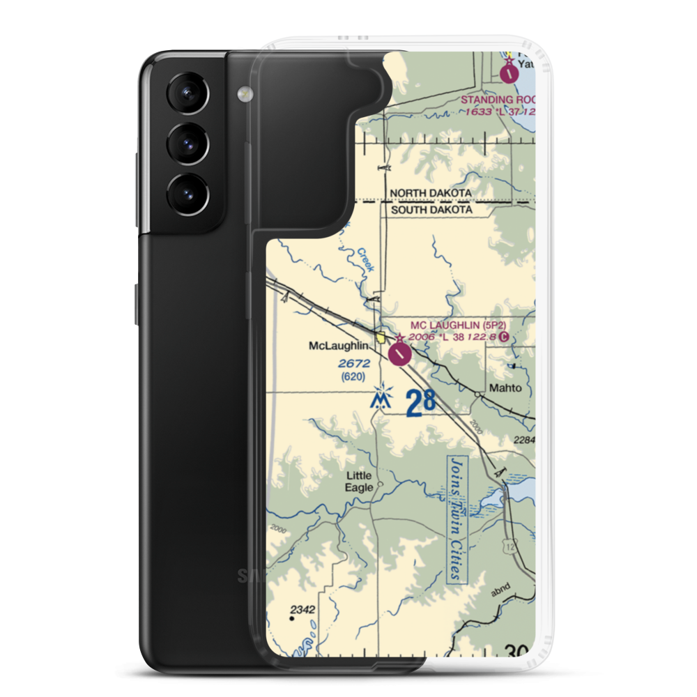 Mc Laughlin Municipal Airport (5P2) VFR Sectional Samsung Case Samsung Galaxy S21 Plus model shown