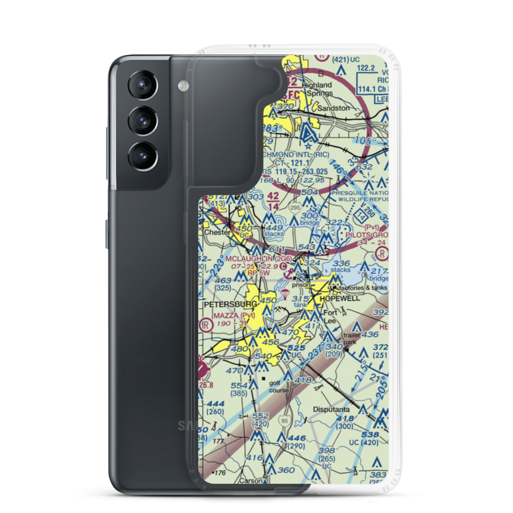 Mc Laughlin Seaplane Base (2G6) VFR Sectional Samsung Case Samsung Galaxy S21 model shown