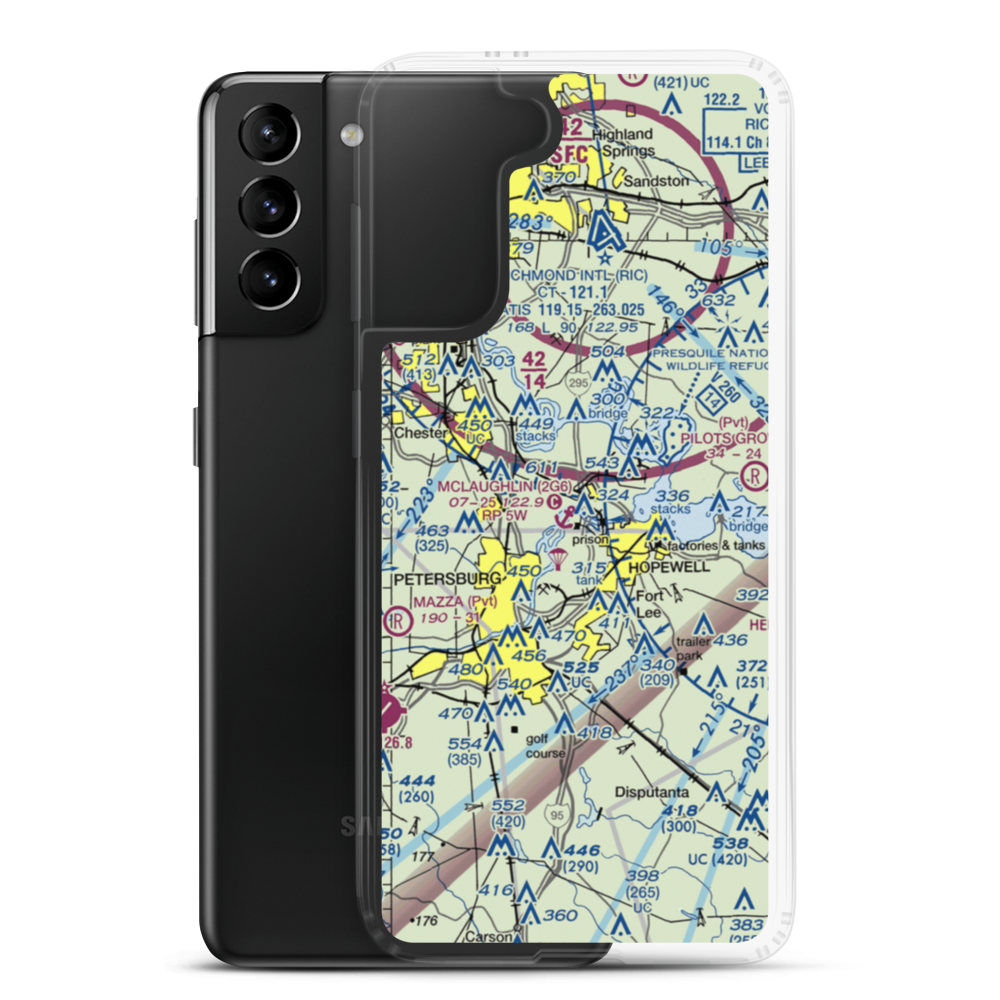 Mc Laughlin Seaplane Base (2G6) VFR Sectional Samsung Case Samsung Galaxy S21 Plus model shown