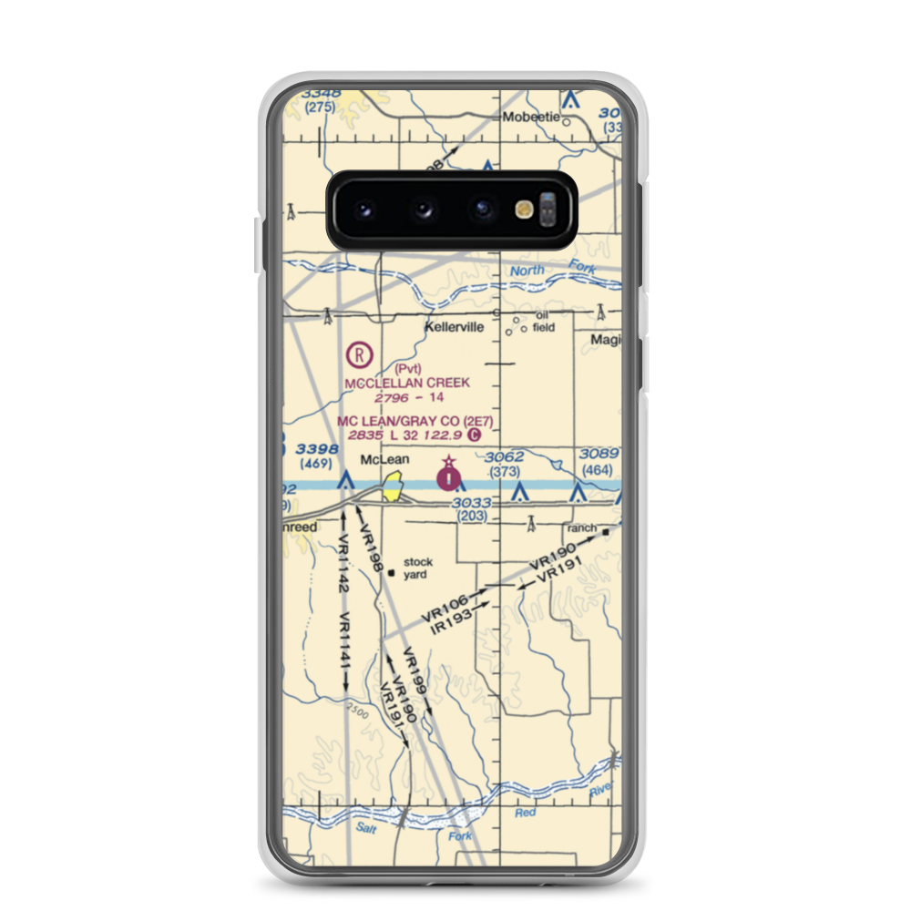 Mc Lean Gray County Airport (2E7) VFR Sectional Samsung Case Samsung Galaxy S10 model shown