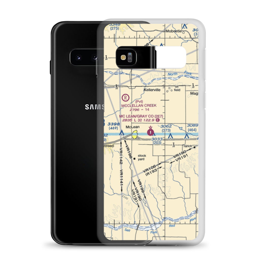 Mc Lean Gray County Airport (2E7) VFR Sectional Samsung Case Samsung Galaxy S10 model shown