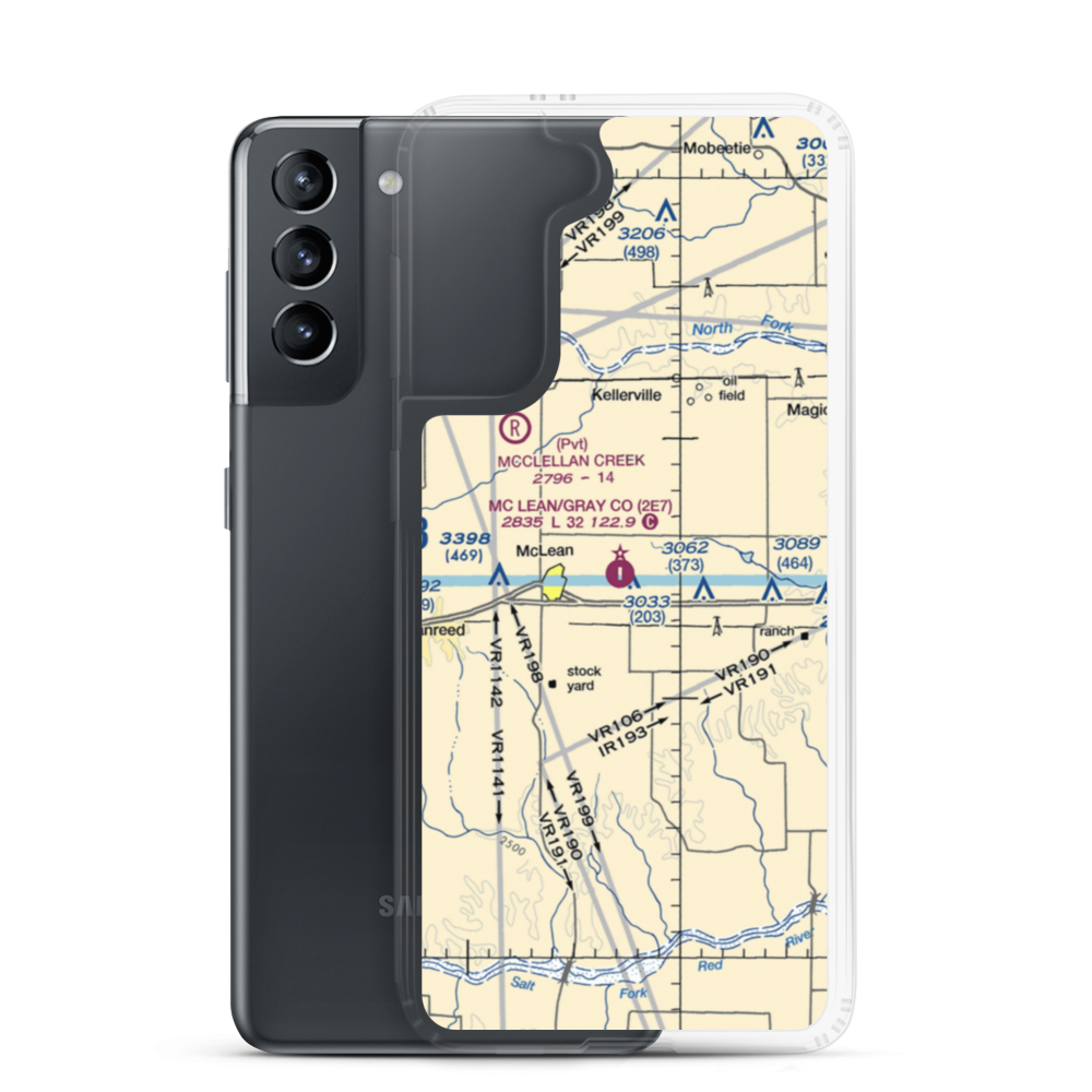 Mc Lean Gray County Airport (2E7) VFR Sectional Samsung Case Samsung Galaxy S21 model shown