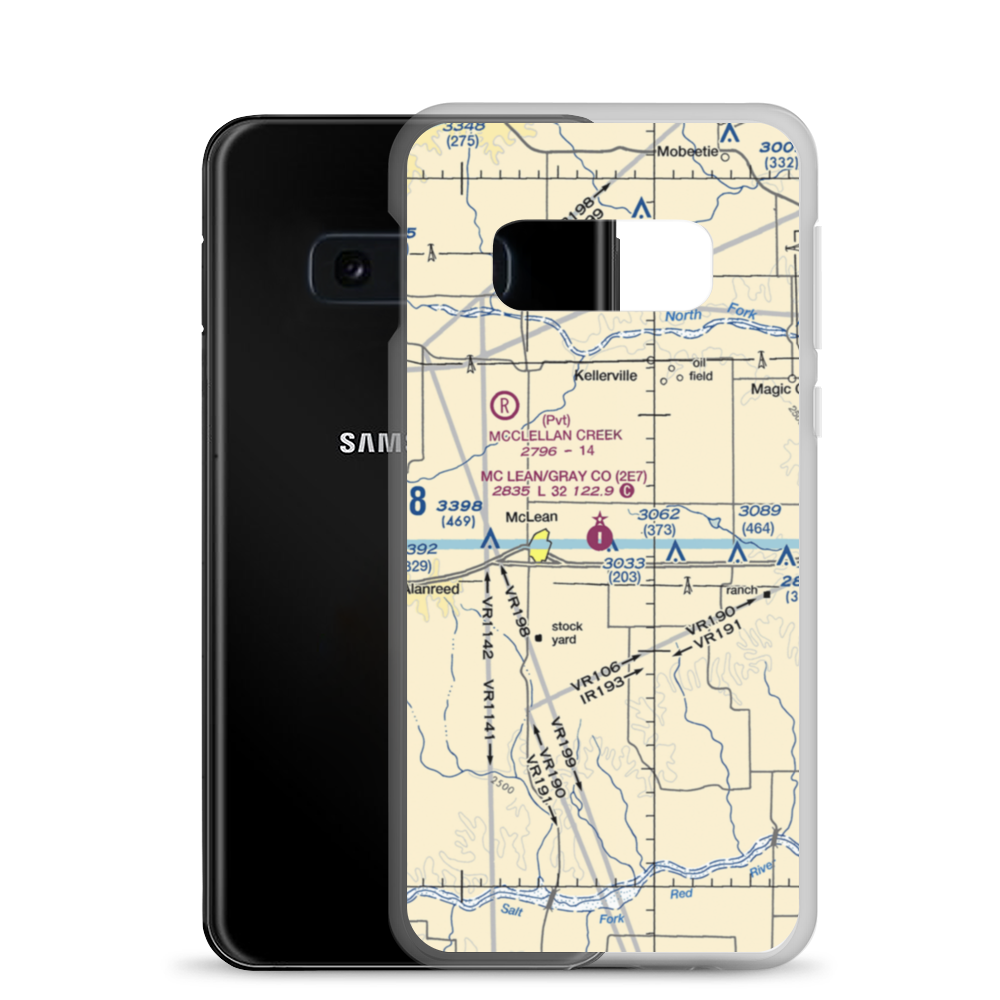 Mc Lean Gray County Airport (2E7) VFR Sectional Samsung Case Samsung Galaxy S10e model shown