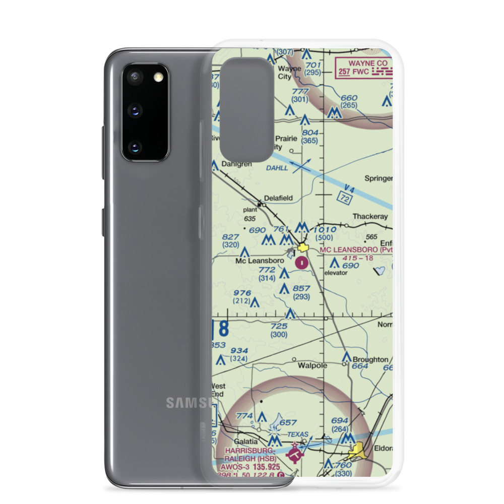 Mc Leansboro Airport (3LL8) VFR Sectional Samsung Case Samsung Galaxy S20 model shown