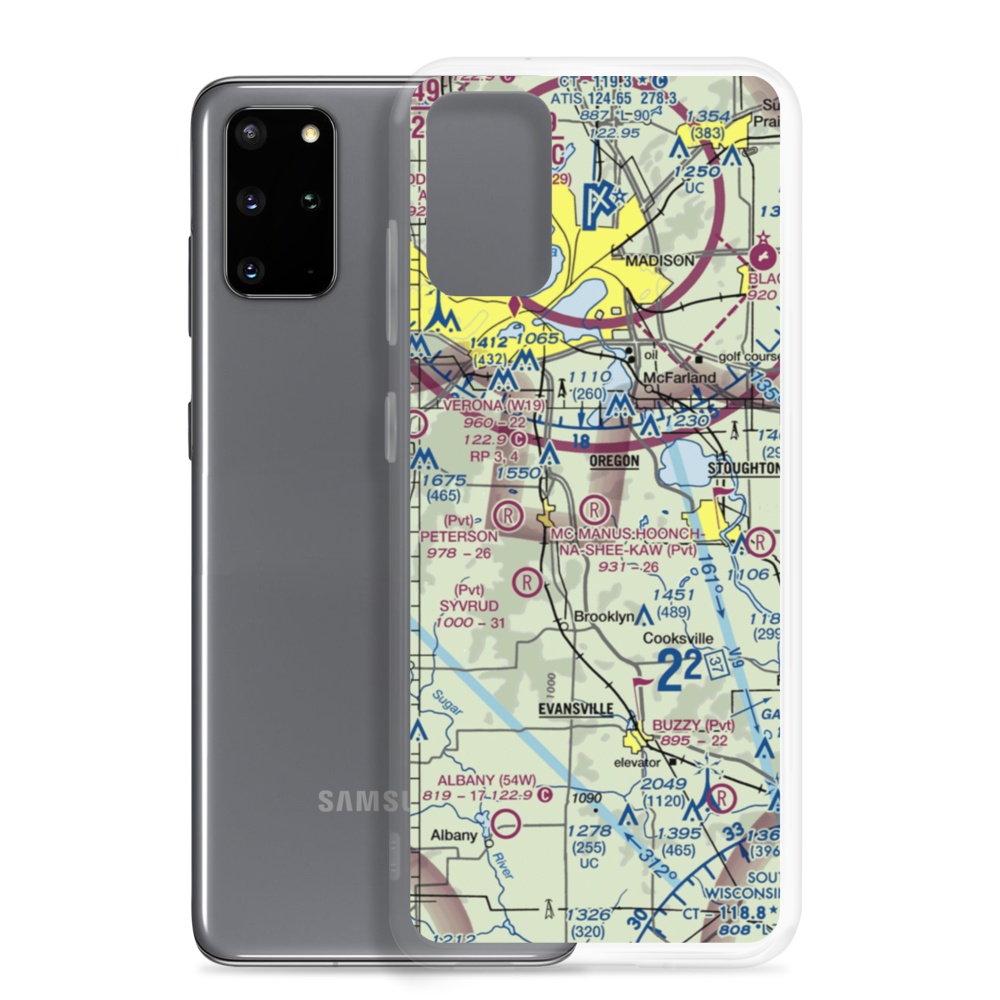 Mc Manus Hoonch-Na-Shee-Kaw Airport (0WI9) VFR Sectional Samsung Case Samsung Galaxy S20 Plus model shown