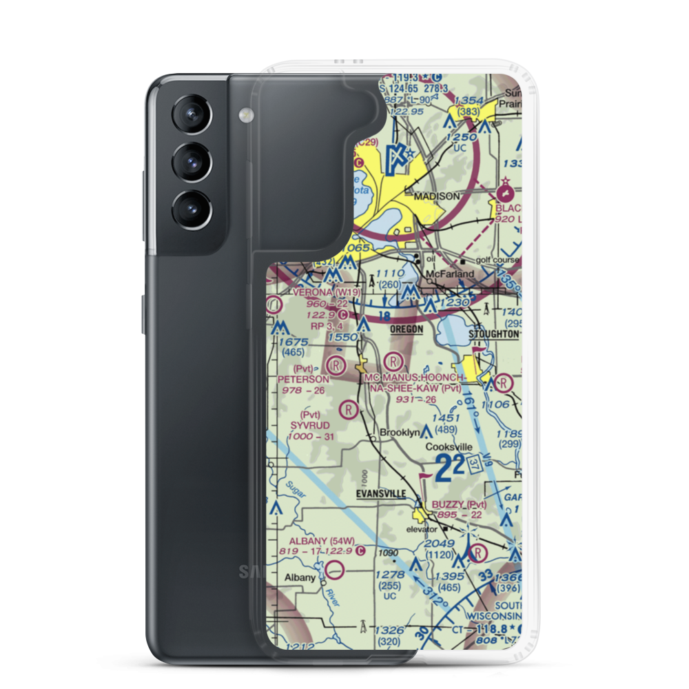 Mc Manus Hoonch-Na-Shee-Kaw Airport (0WI9) VFR Sectional Samsung Case Samsung Galaxy S21 model shown