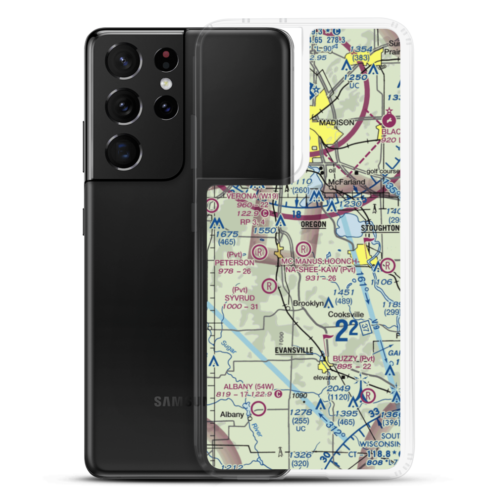 Mc Manus Hoonch-Na-Shee-Kaw Airport (0WI9) VFR Sectional Samsung Case Samsung Galaxy S21 Ultra model shown