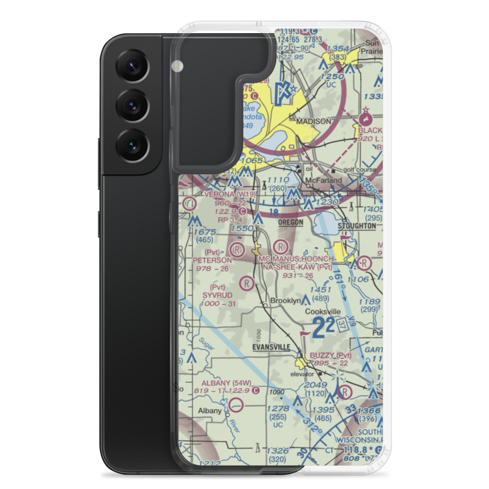 Mc Manus Hoonch-Na-Shee-Kaw Airport (0WI9) VFR Sectional Samsung Case Samsung Galaxy S22 Plus model shown