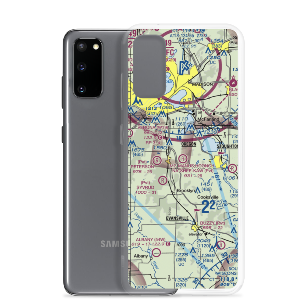 Mc Manus Hoonch-Na-Shee-Kaw Airport (0WI9) VFR Sectional Samsung Case Samsung Galaxy S20 model shown
