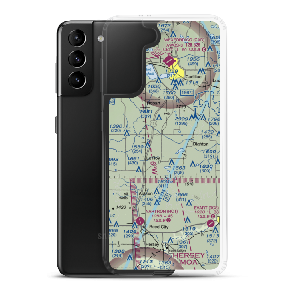 Mc Question's Airport (5MI2) VFR Sectional Samsung Case Samsung Galaxy S21 Plus model shown