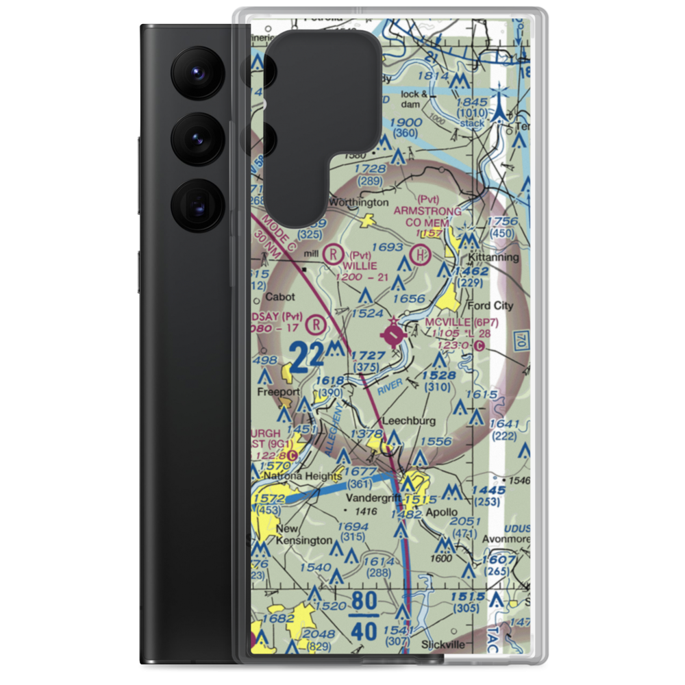 Mc Ville Airport (P37) VFR Sectional Samsung Case Samsung Galaxy S22 Ultra model shown
