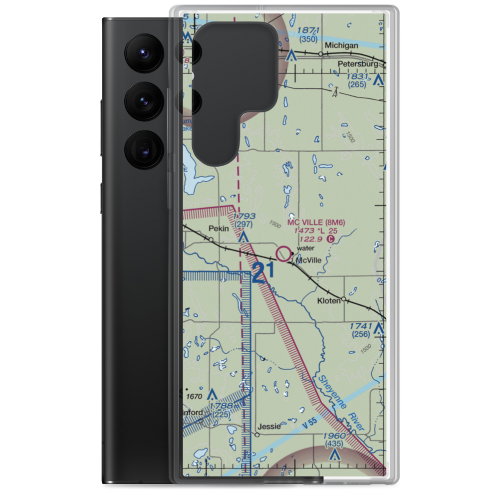 Mc Ville Municipal Airport (8M6) VFR Sectional Samsung Case Samsung Galaxy S22 Ultra model shown