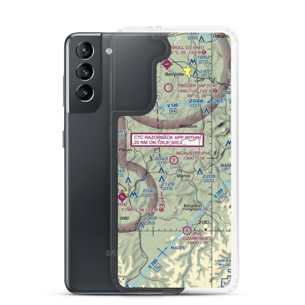 McAlister Airpark (1AR4) VFR Sectional Samsung Case Samsung Galaxy S21 model shown