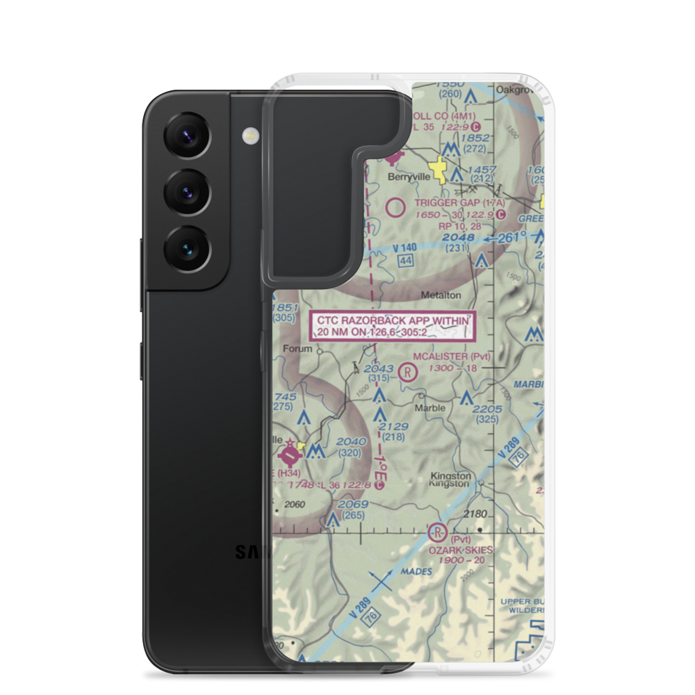 McAlister Airpark (1AR4) VFR Sectional Samsung Case Samsung Galaxy S22 model shown
