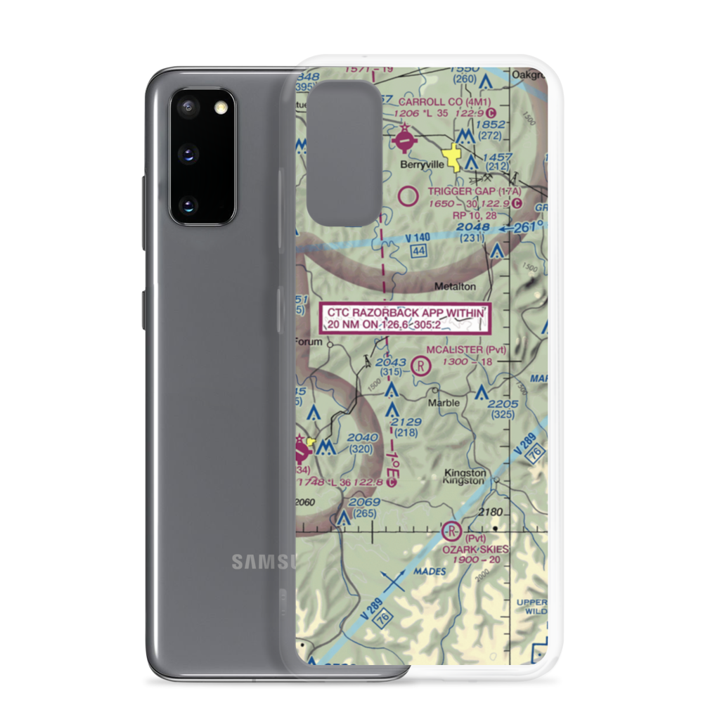 McAlister Airpark (1AR4) VFR Sectional Samsung Case Samsung Galaxy S20 model shown