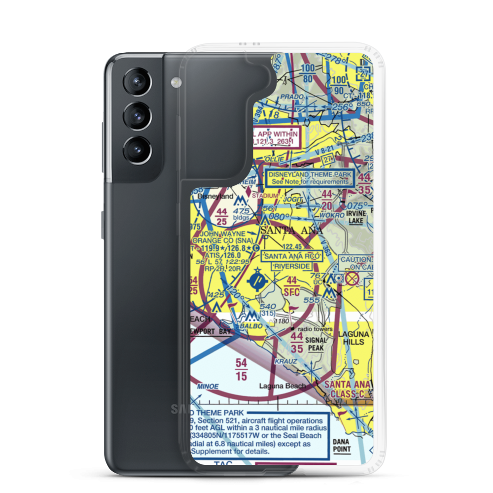 MCAS Tustin (NTK) VFR Sectional Samsung Case Samsung Galaxy S21 model shown
