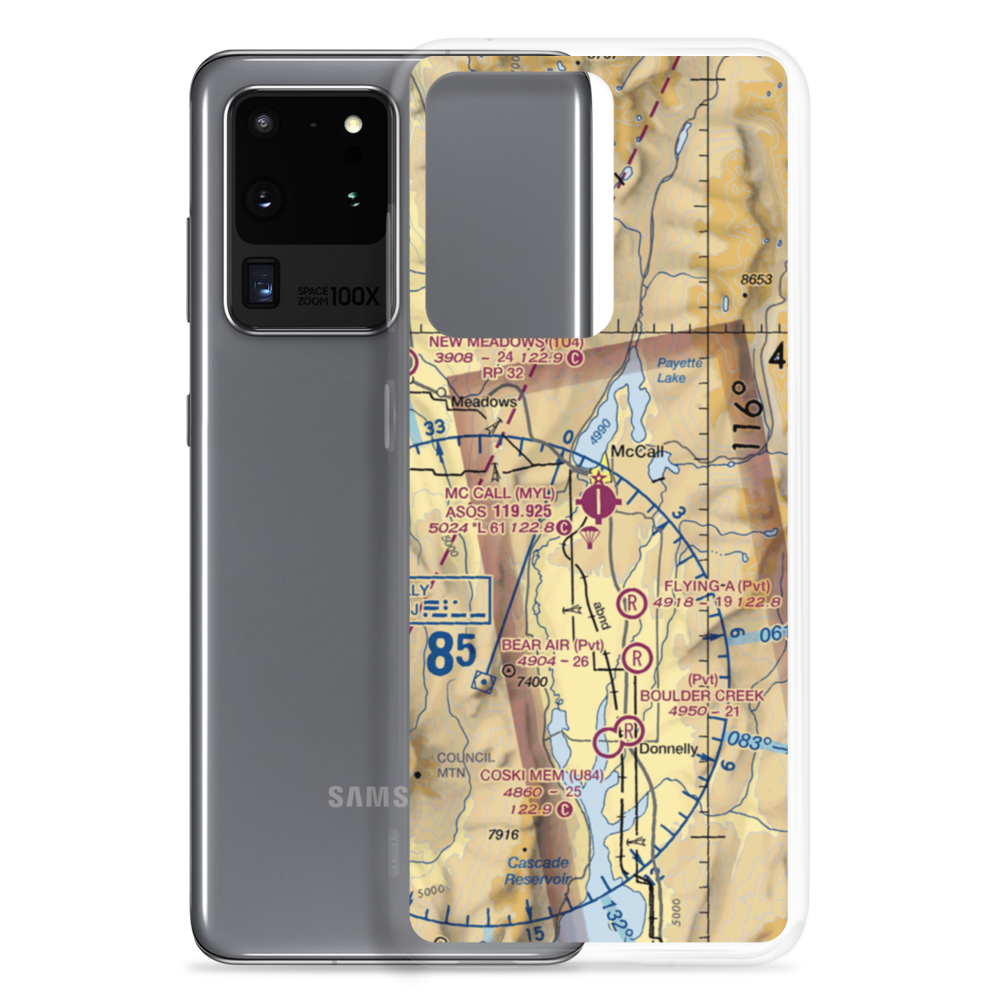 McCall Municipal Airport (MYL) VFR Sectional Samsung Case Samsung Galaxy S20 Ultra model shown
