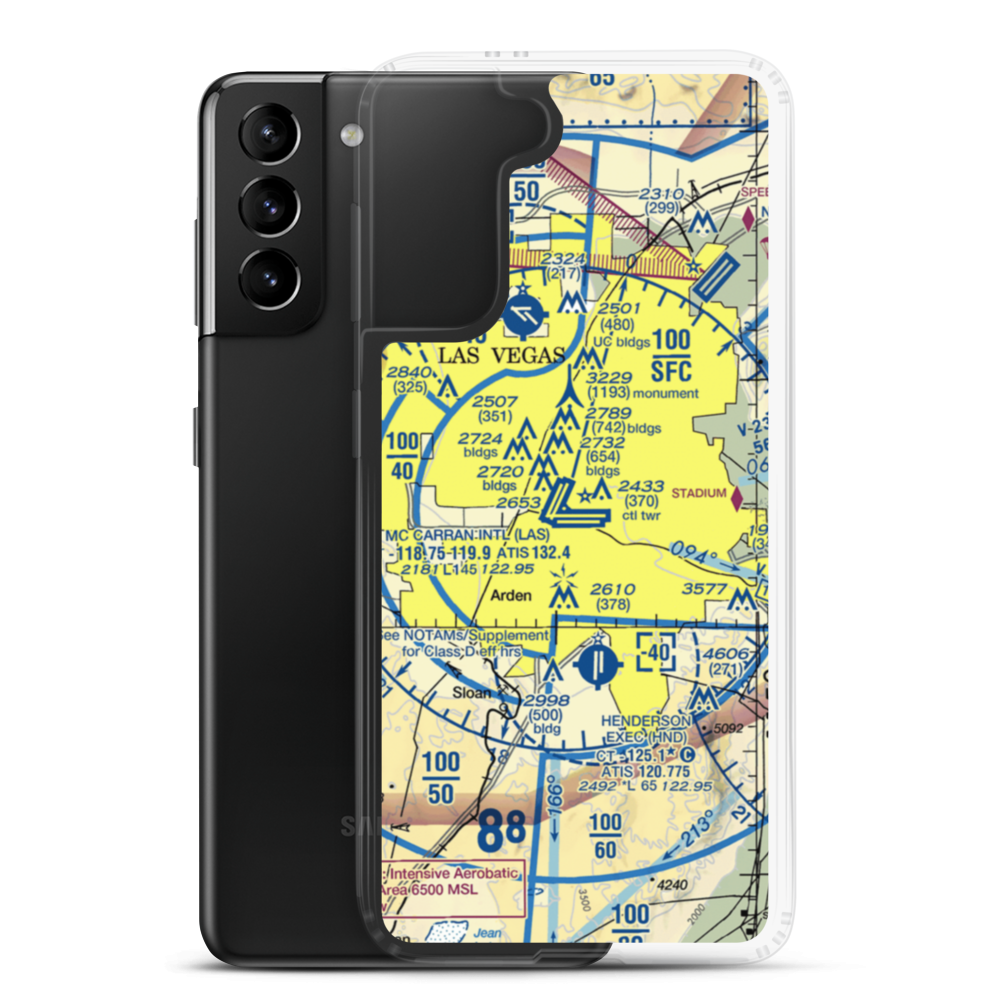 McCarran International Airport (LAS) VFR Sectional Samsung Case Samsung Galaxy S21 Plus model shown