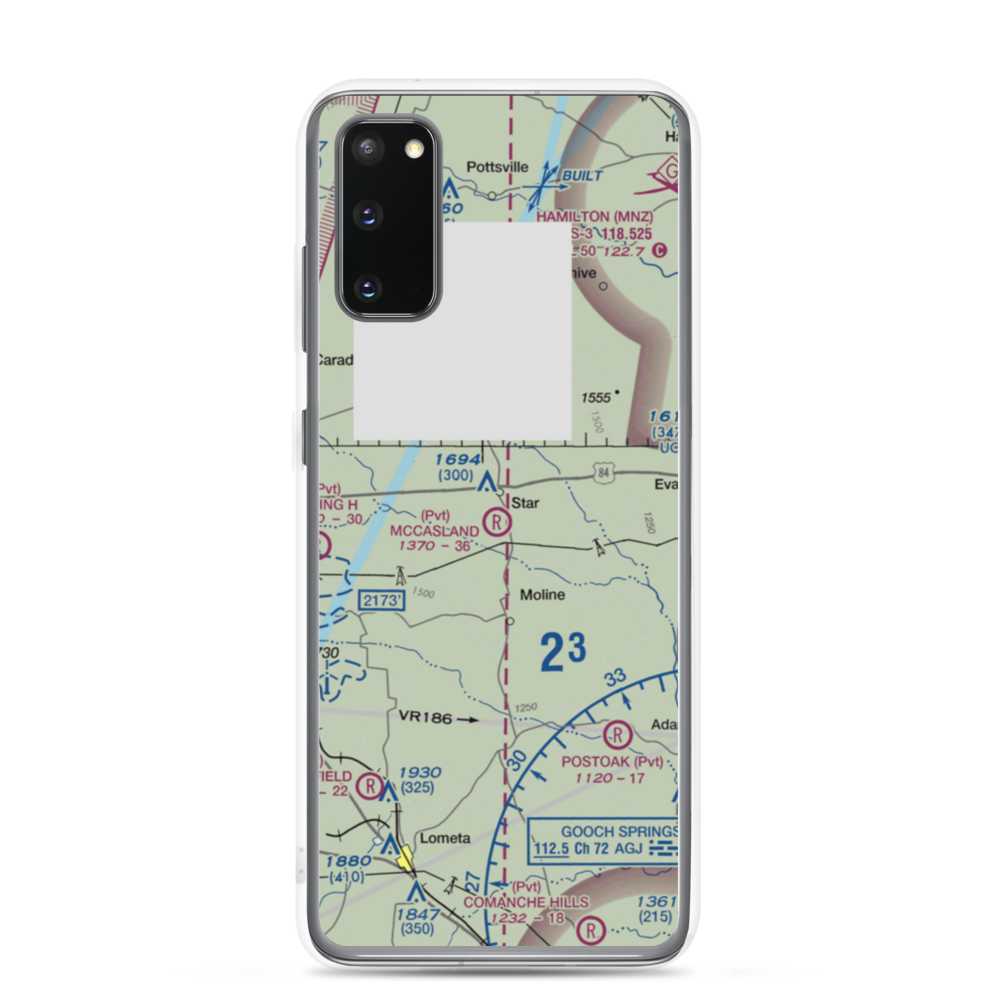 McCasland Ranch Airport (49XS) VFR Sectional Samsung Case Samsung Galaxy S20 model shown