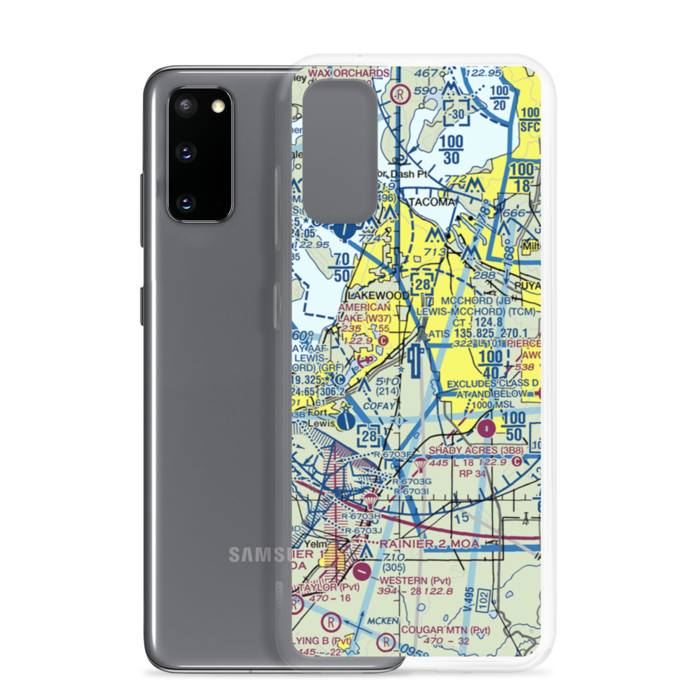 McChord Air Force Base (TCM) VFR Sectional Samsung Case Samsung Galaxy S20 model shown