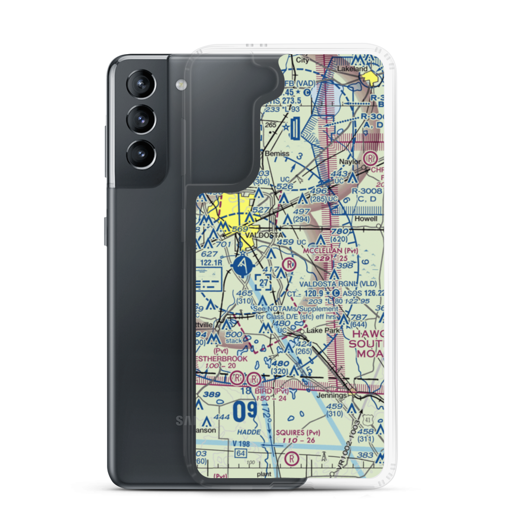 Mcclellan Airport (7GA2) VFR Sectional Samsung Case Samsung Galaxy S21 model shown