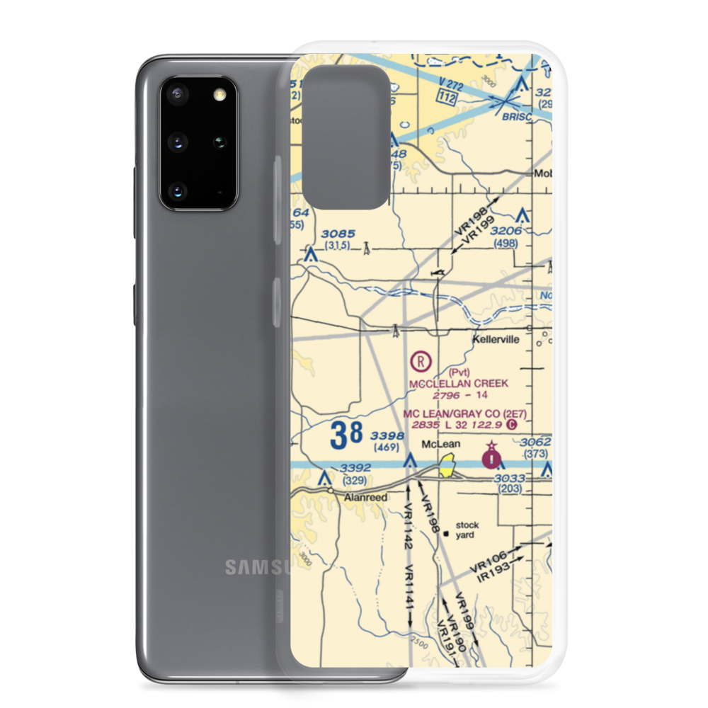 McClellan Creek Airport (0TS9) VFR Sectional Samsung Case Samsung Galaxy S20 Plus model shown