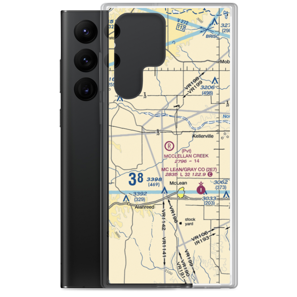 McClellan Creek Airport (0TS9) VFR Sectional Samsung Case Samsung Galaxy S22 Ultra model shown