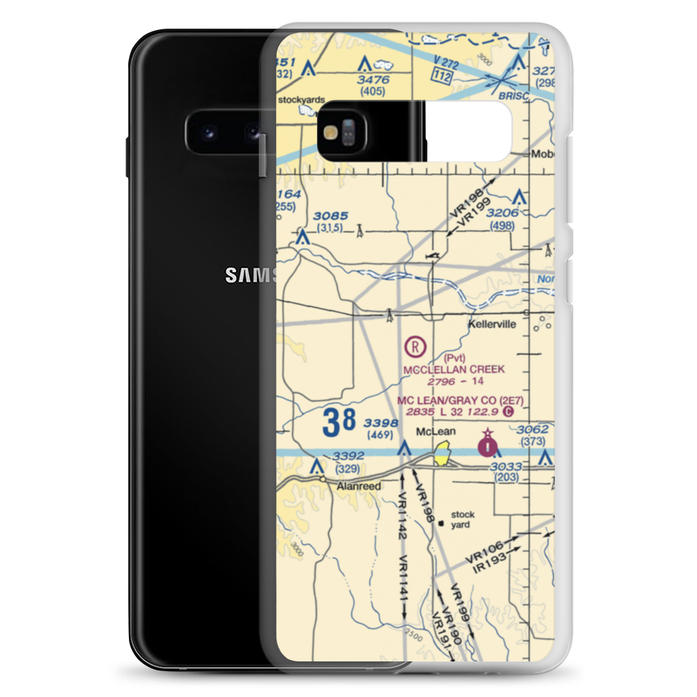 McClellan Creek Airport (0TS9) VFR Sectional Samsung Case Samsung Galaxy S10+ model shown