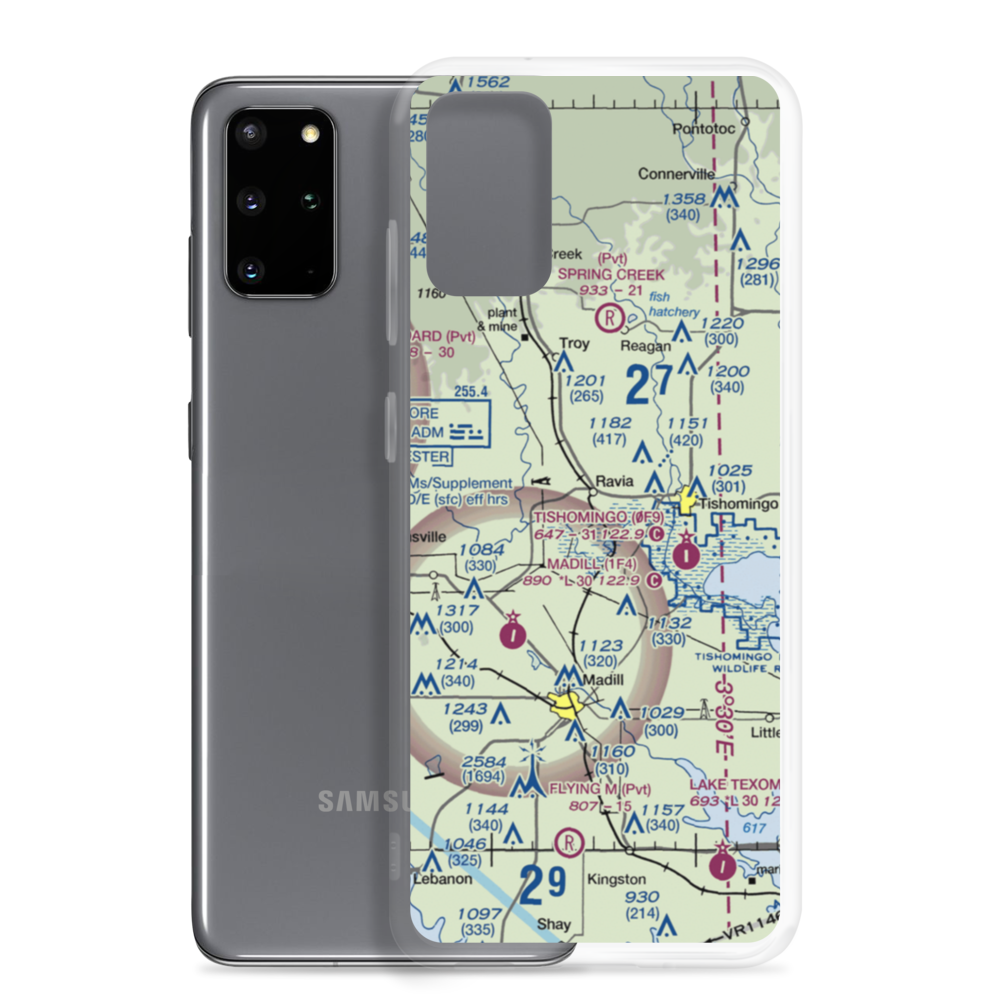 Mcdaniel Aviation Airport (OK28) VFR Sectional Samsung Case Samsung Galaxy S20 Plus model shown