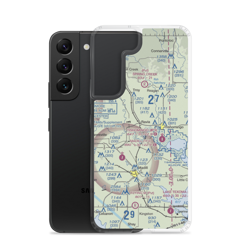 Mcdaniel Aviation Airport (OK28) VFR Sectional Samsung Case Samsung Galaxy S22 model shown