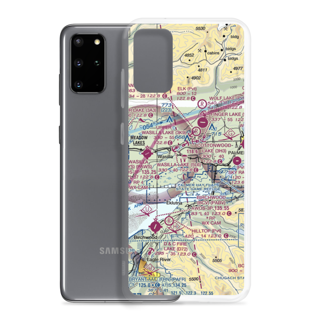 Mcdonald Ridge Airport (65AK) VFR Sectional Samsung Case Samsung Galaxy S20 Plus model shown