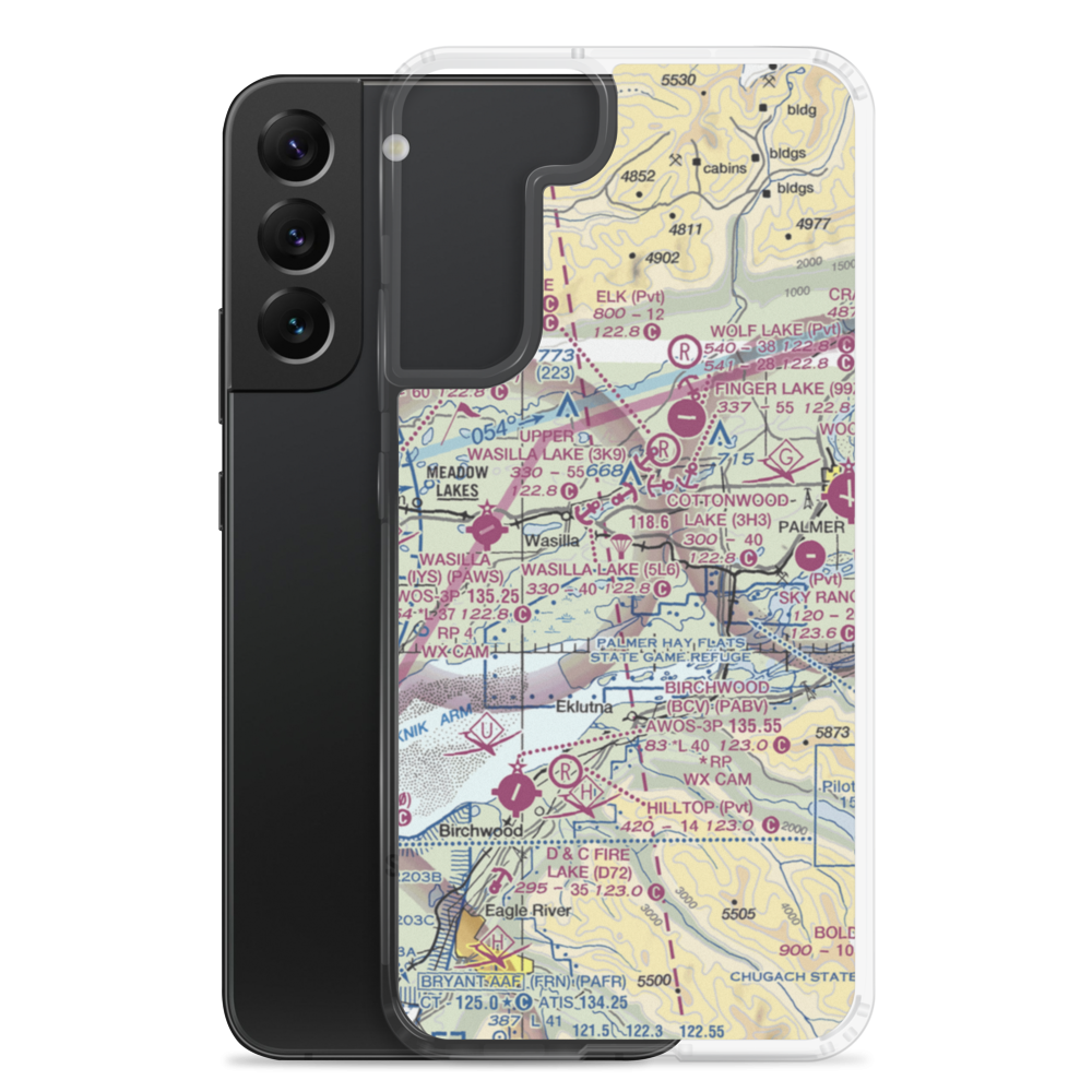 Mcdonald Ridge Airport (65AK) VFR Sectional Samsung Case Samsung Galaxy S22 Plus model shown