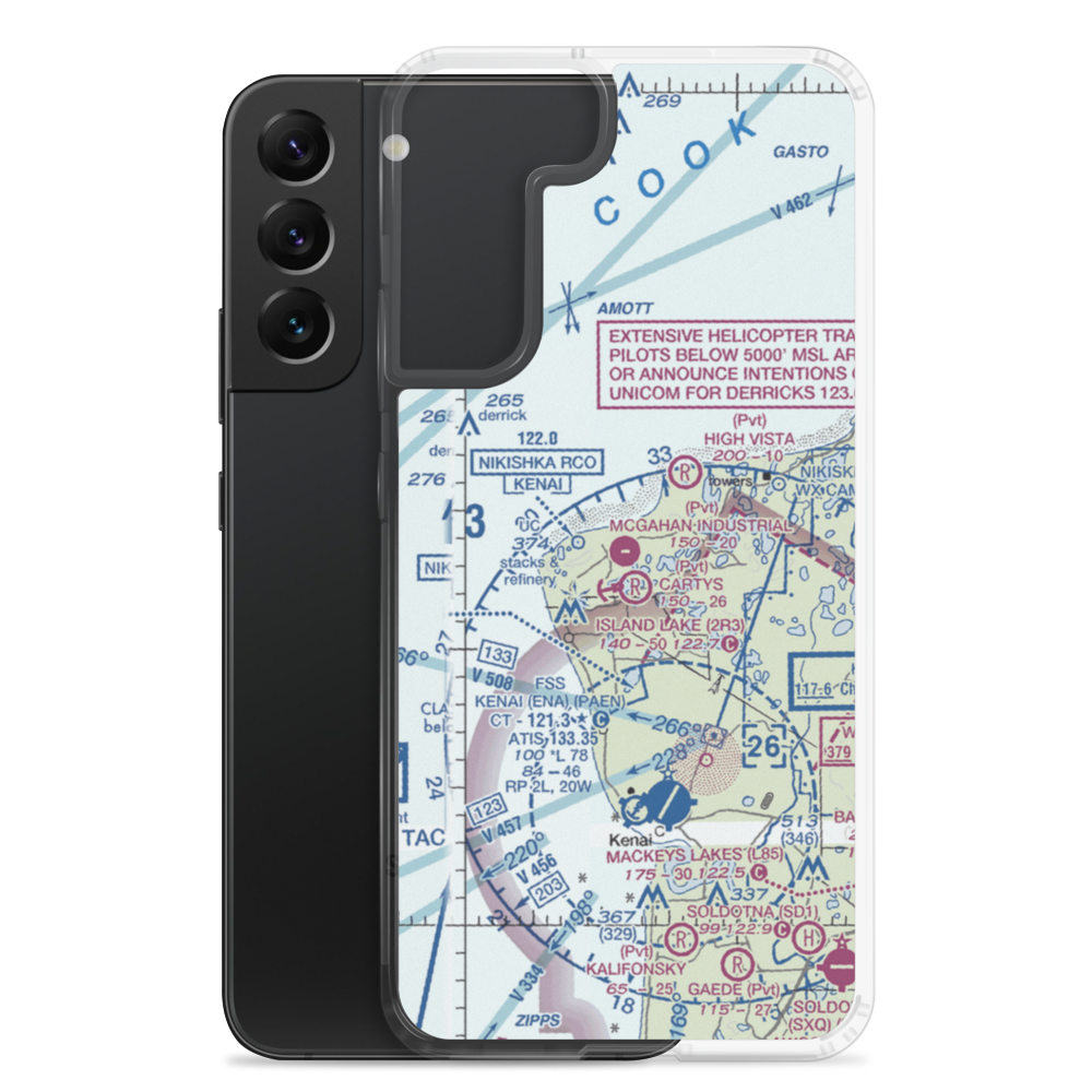 McGahan Industrial Airpark (AK73) VFR Sectional Samsung Case Samsung Galaxy S22 Plus model shown