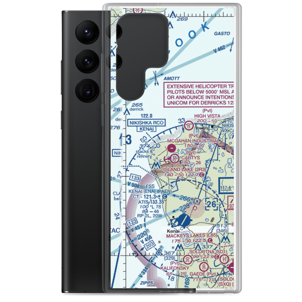 McGahan Industrial Airpark (AK73) VFR Sectional Samsung Case Samsung Galaxy S22 Ultra model shown