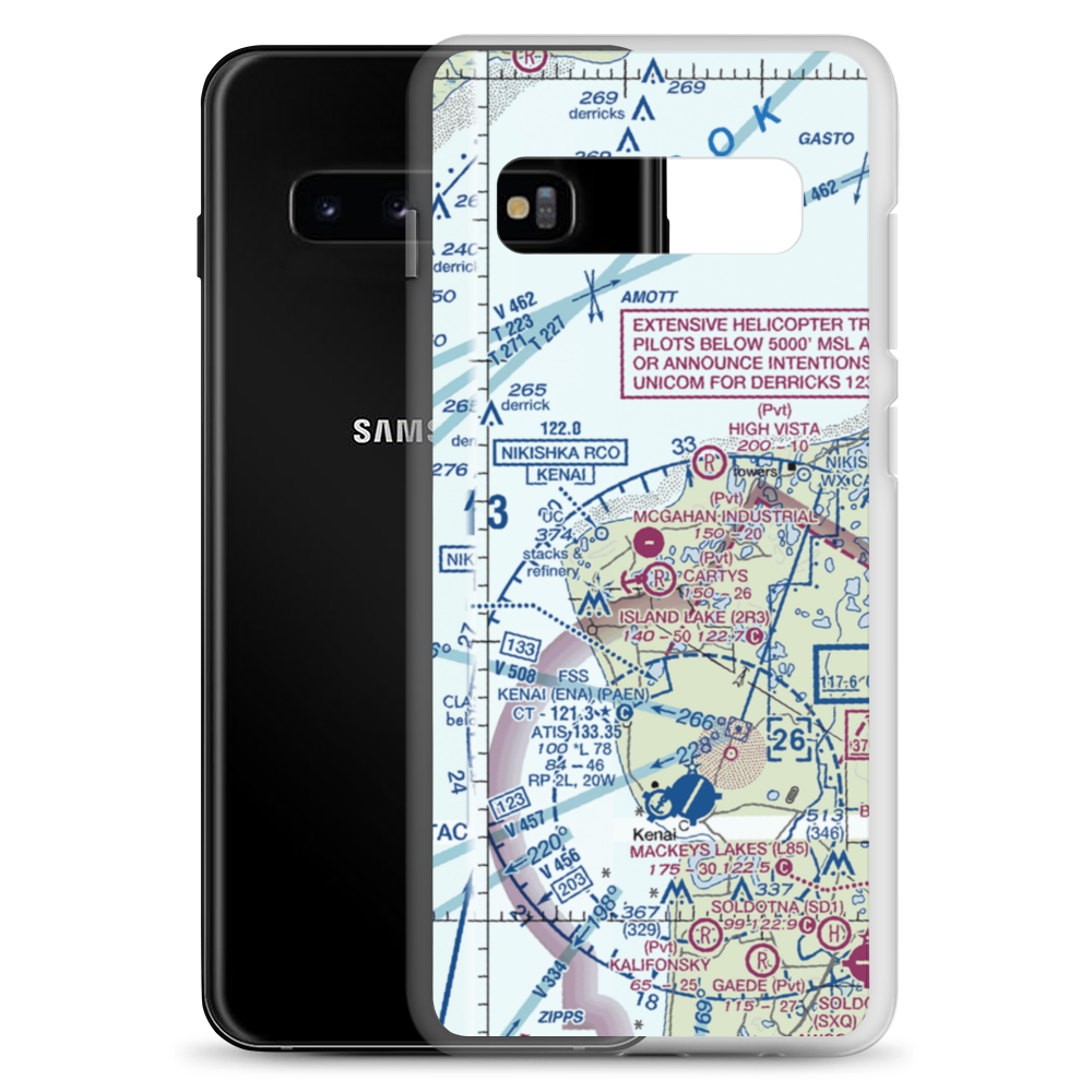 McGahan Industrial Airpark (AK73) VFR Sectional Samsung Case Samsung Galaxy S10+ model shown