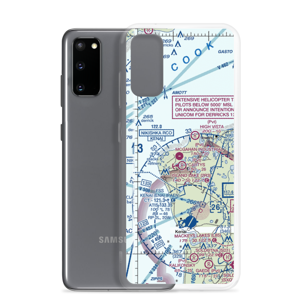 McGahan Industrial Airpark (AK73) VFR Sectional Samsung Case Samsung Galaxy S20 model shown