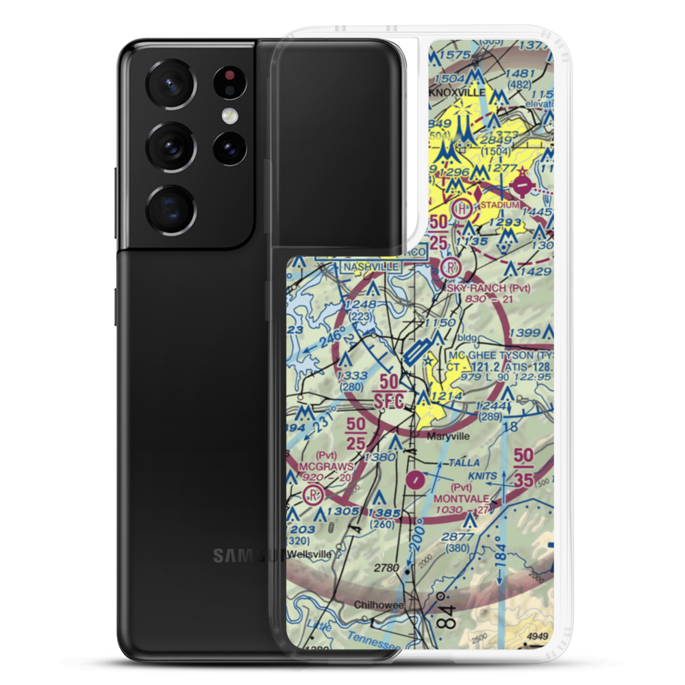 McGhee Tyson Airport (TYS) VFR Sectional Samsung Case Samsung Galaxy S21 Ultra model shown
