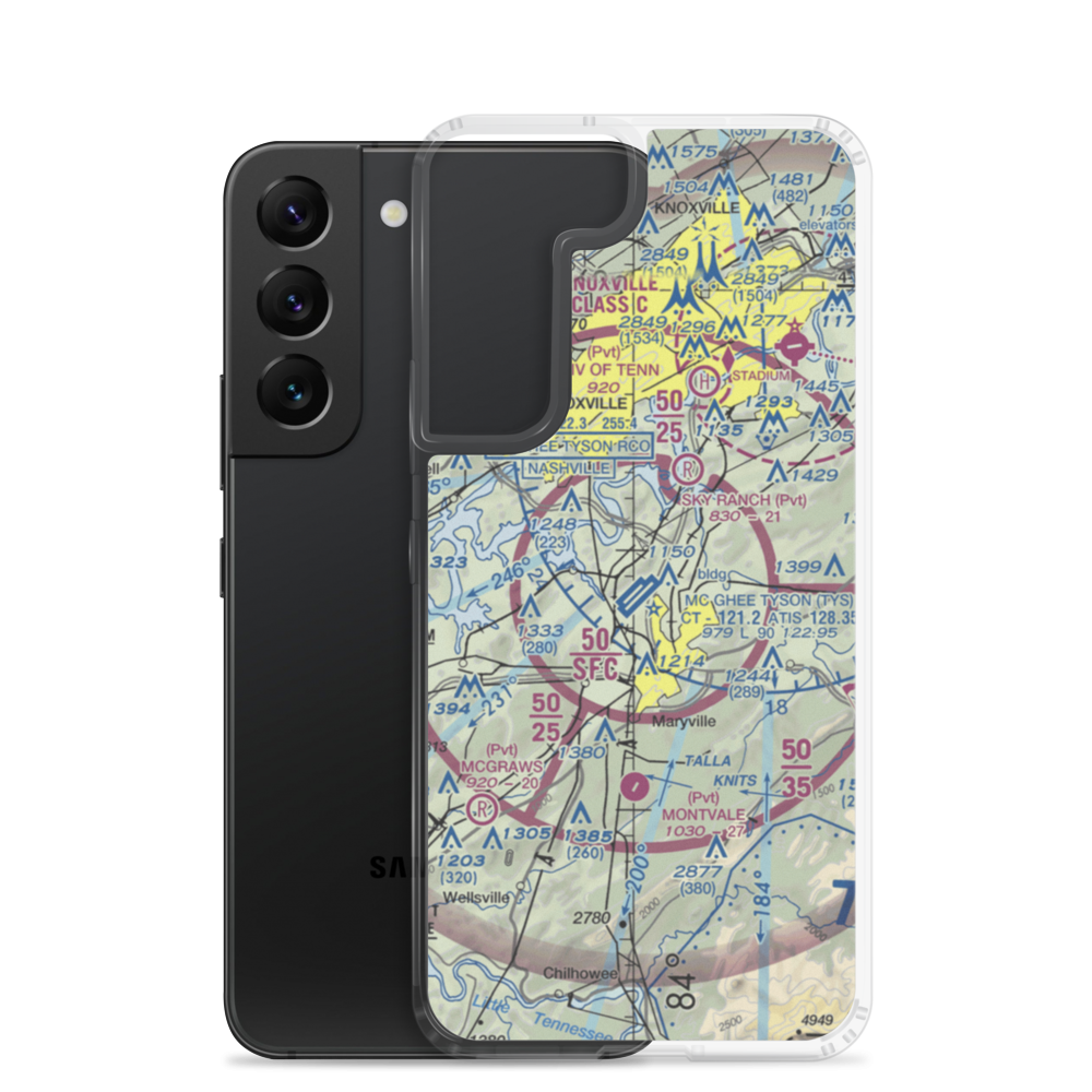 McGhee Tyson Airport (TYS) VFR Sectional Samsung Case Samsung Galaxy S22 model shown