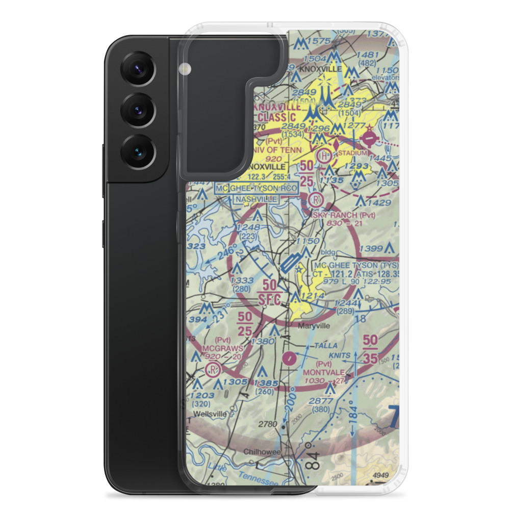 McGhee Tyson Airport (TYS) VFR Sectional Samsung Case Samsung Galaxy S22 Plus model shown